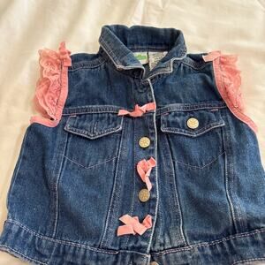 Party Kid's 90s Sesame Street Cotton Denim Sleeveless Vest Collared Button 2T